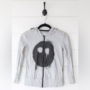 Light Gray Hoodie with Black Mask Graphic by Nununu